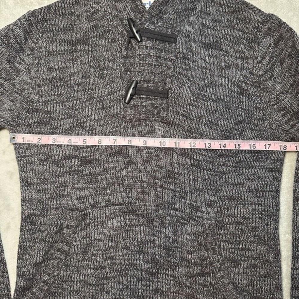Urban Pipeline Gray Knit Toggle Hoodie Mens Size S Pullover Preppy Dark Academia - Picture 5 of 12